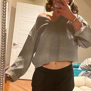 Urban Outfitters oversized lounge waffle grey comfy sweater